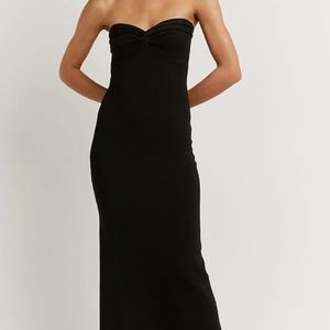 ANIKA BLACK KNIT MIDI DRESS